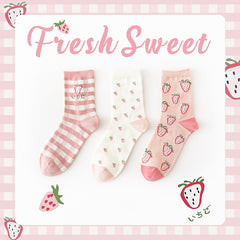 Minimalist Printed Cute Women's Mid Length Socks - Fashionner