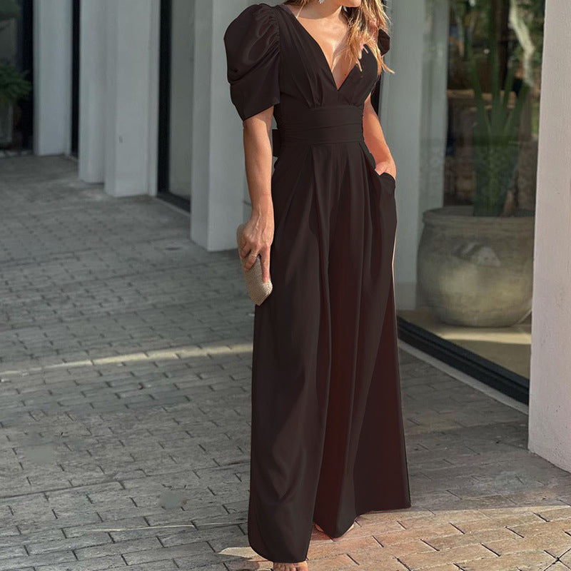 Fashion Elegant Plus Size Wide Legs Jumpsuit - Fashionner