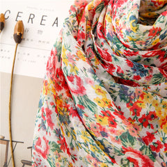 Women's Long Cotton And Linen Scarf - Fashionner