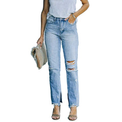 Spring And Summer Leisure Fashion Street Washed Jeans - Fashionner