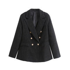 Textured Double Women Blazer