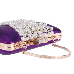 Pearl embroidered banquet with evening dress bag