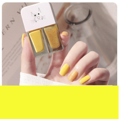 Two In One Nail Polish Set Creative Baking Free Quick Drying Long Lasting No Fade Frosted Double Colored Nail Manicure Oil - Fashionner