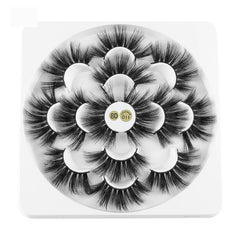 7 Pairs 3D Mink Hair False Eyelashes 25mm Lashes Thick Long Wispy Fluffy Handmade False Eyelashes - Fashionner