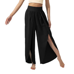 Women's Fashionable All-match Slimming High Waist Slit Yoga Pants - Fashionner