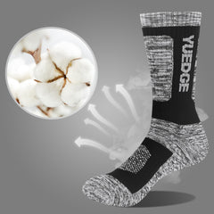 5 Pairs Of Men's Comfortable Breathable Pure Cotton Socks With Thickened Terry Bottom For Cycling Hiking Skiing Outdoor Sports Socks - Fashionner