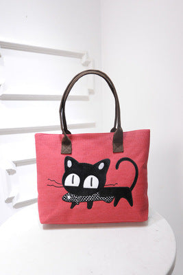 Cartoon cats eat fish handbags for ladies - Fashionner