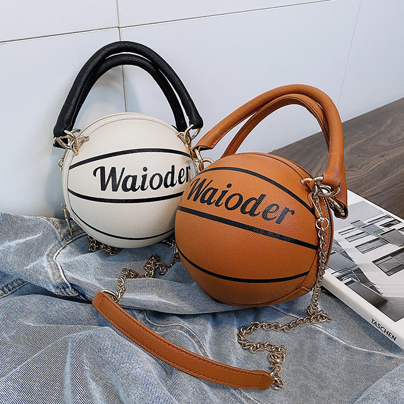 Basketball Shape Handbags and Purses for Women Chain Shoulder Crossbody Bag Girls Ladies HandBags - Fashionner