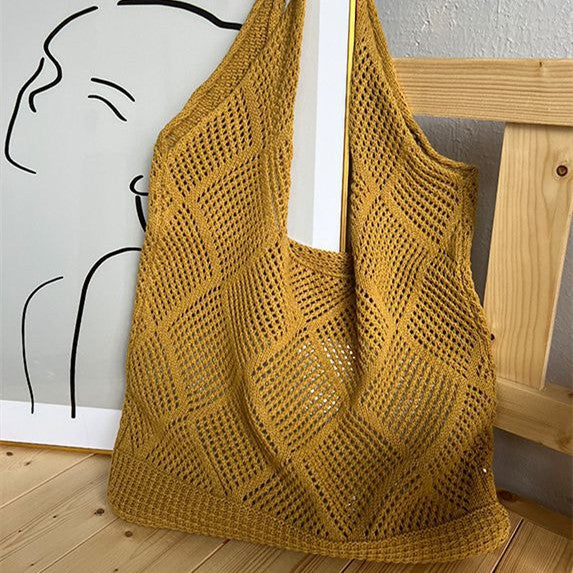 Women's Fashion Hollowed-out Shoulder Woven Bag - Fashionner