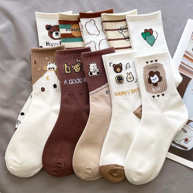 Women's Fashionable Hundred Cute Sweat Absorbent Long Socks - Fashionner