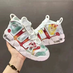 Giant Air Panda Liquid Silver Running Air Cushion Thick Sole Men's Shoe Basketball Shoe - Fashionner