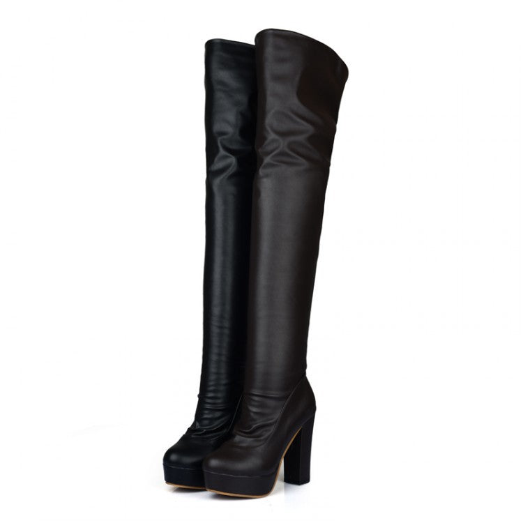 Elastic Force Show Legs Knight Boots Over The Knee - Fashionner