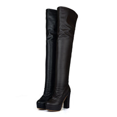 Elastic Force Show Legs Knight Boots Over The Knee - Fashionner