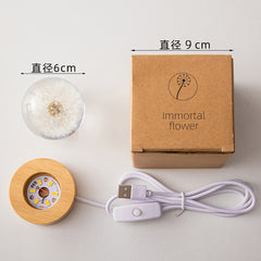 LED Night Light Flower Crystal Ball Children Night Lamp With Woodern Base Bedroom Ambient Light Creative Gift Night Light