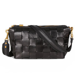 Vintage Handwoven Shoulder Bag With Vegetable Tanned Top Layer Cowhide - Fashionner