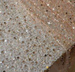 Sequined Pearl Embroidery Lace Asymmetric Single Sleeve Dress - Fashionner