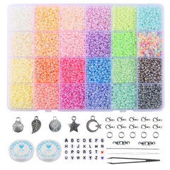 Household Glass Color Loose Beads 24 Colors Set
