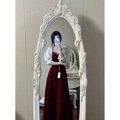 Small Plus Size Wine Red Puff Sleeve Princess High-grade Evening Dress - Fashionner