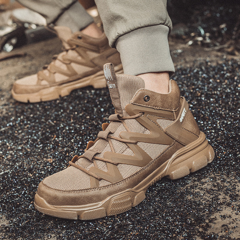 Safety Shoes Anti-Smashing And Anti-Puncture Coated Steel-Toed Protective Shoes Lightweight Outdoor Mountaineering Safety Work Shoes - Fashionner