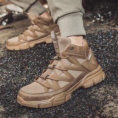 Safety Shoes Anti-Smashing And Anti-Puncture Coated Steel-Toed Protective Shoes Lightweight Outdoor Mountaineering Safety Work Shoes - Fashionner