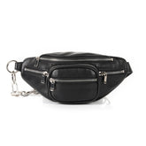 Waist bag, genuine leather, versatile crossbody chest bag, single shoulder chain bag, lightweight small bag for women