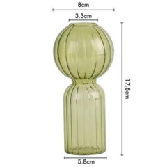 Ins Creative Glass Vase Striped Transparent Glass Vase Table Decorative Ornaments Hydroponic Flower Simple Vase