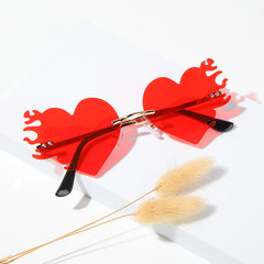 New Metal Frameless Love Flame Sunglasses - Fashionner