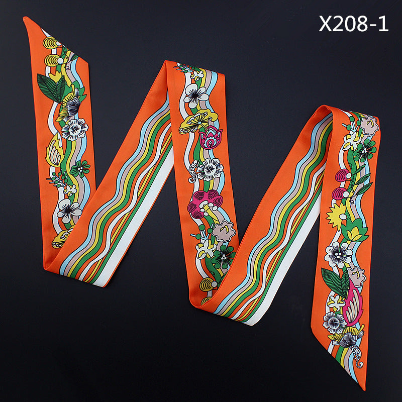 Women's French Flower Wave Imitated Silk Scarves - Fashionner