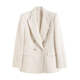 Textured Double Women Blazer