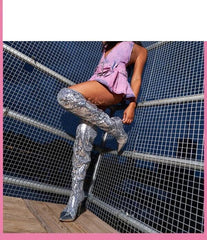 Fashionable Sequins Over-the-knee Boots Women - Fashionner