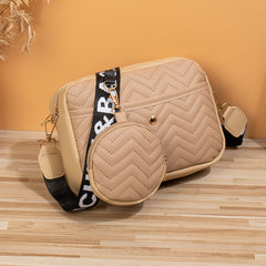 Wave Pattern Ribbon Cross Body Camera Bag - Fashionner