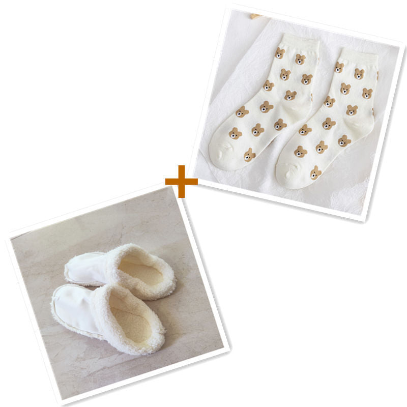 Women's Plush Liner Thermal Cotton Slippers Sets - Fashionner