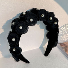 Fashionable fabric pearl flower Hair accessories - Fashionner