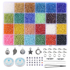 Household Glass Color Loose Beads 24 Colors Set