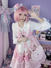 Cross Heart Knot Cute Heart Shape Lace Crossbody Portable Shoulder Bag