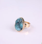 Natural Stone Agate Crystal Bud Women Rings Rose Vintage Rings