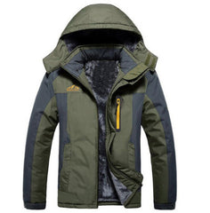 Winter Hooded Jacket Fashion Casual Warm Fleece Coat Windproof Rainproof Parka Windbreaker Men's Top