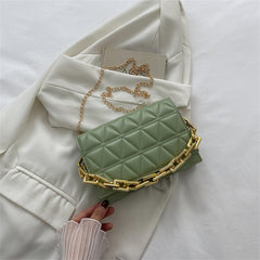 Solid Color Simple Chain Shoulder Bag - Fashionner
