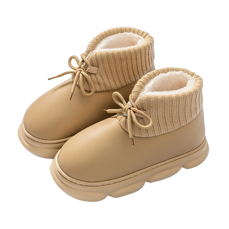 Autumn And Winter New High-top With Velvet Insulated Cotton-padded Shoes Women's Home - Fashionner