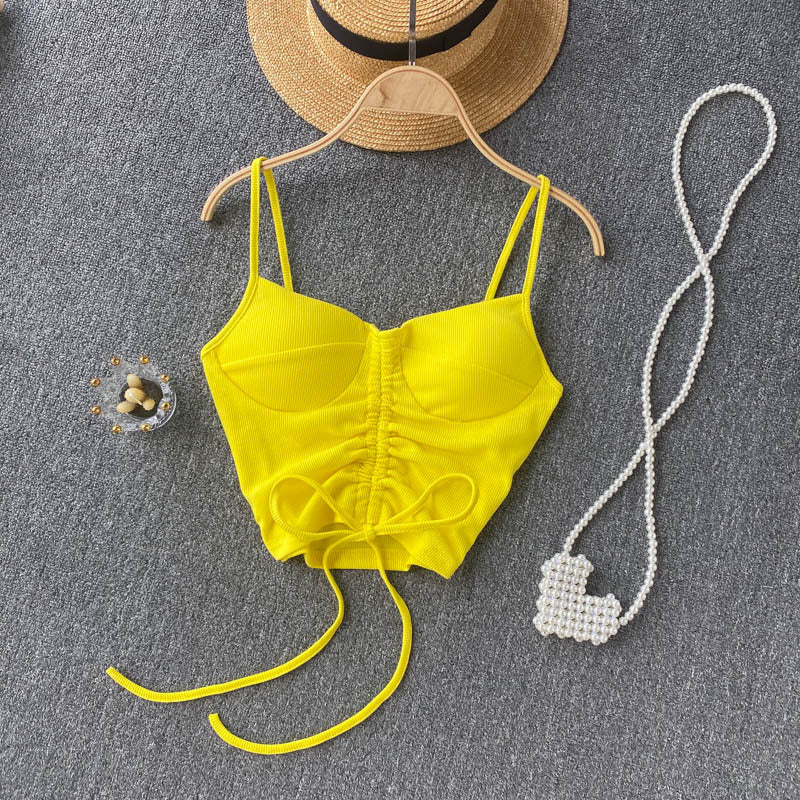 Women's Camisole Fashion Drawstring Slim Fit Vest - Fashionner