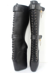 Stretch Slim Lace Up Thigh High Boots - Fashionner