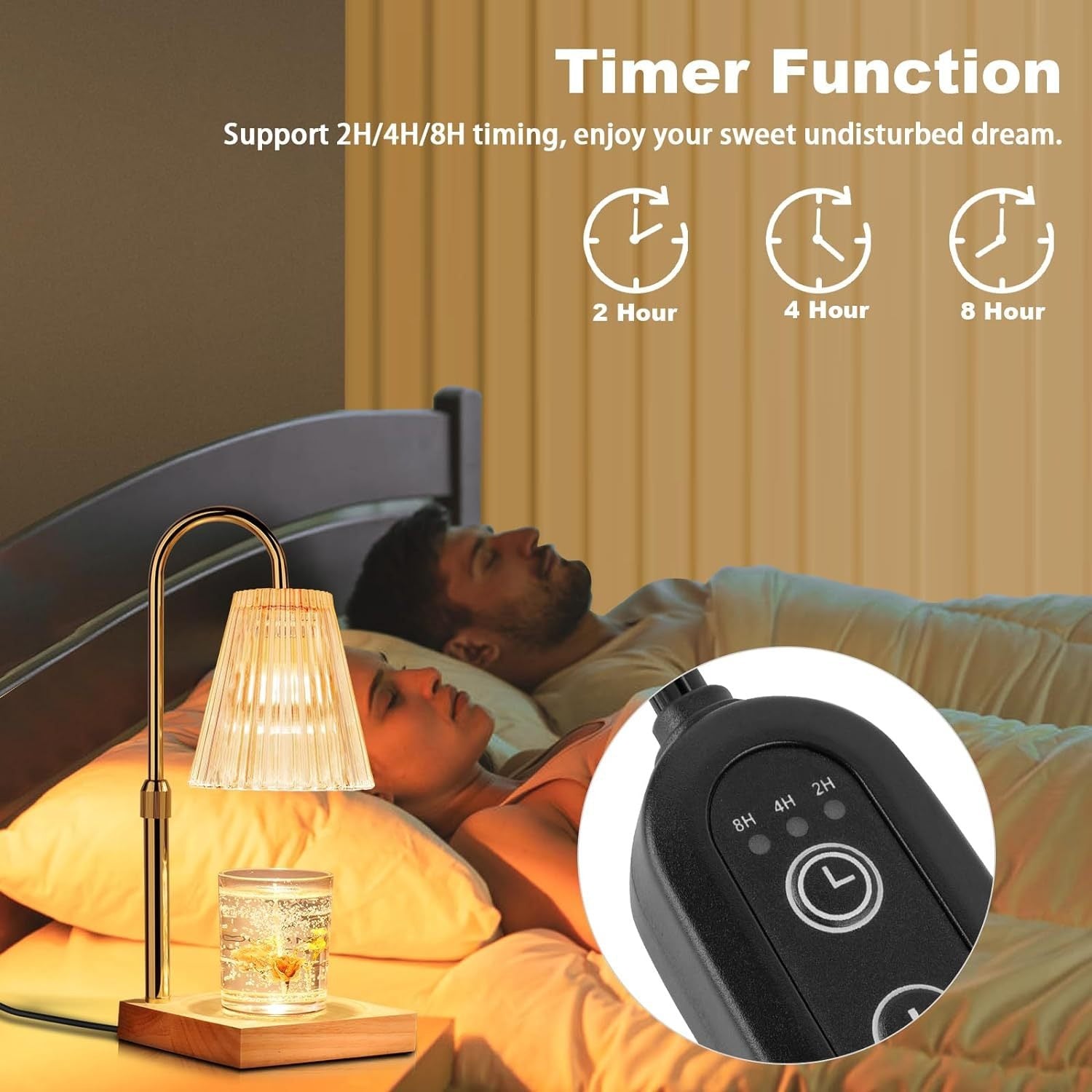 New adjustable timed wax melting lamp with dual purpose lighting function, simple and smokeless aromatherapy Candle Warmer Lamp - Fashionner