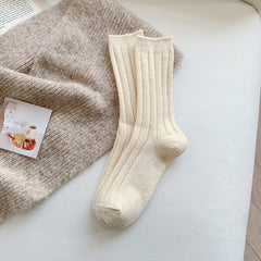 Solid Color Wool Socks Children - Fashionner