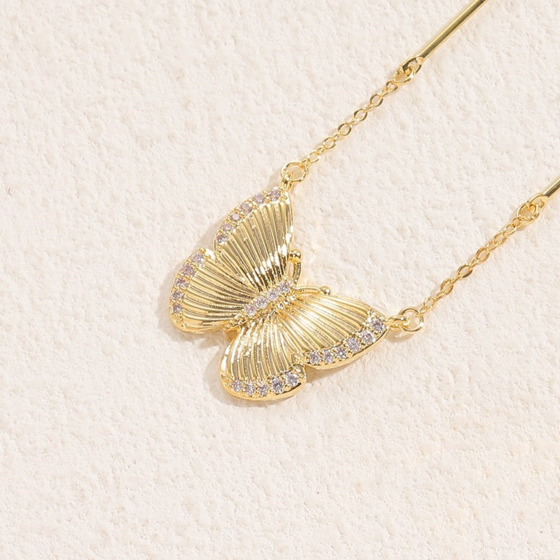 Shell Zircon Butterfly Luxury Pendant Ins Style Niche - Fashionner