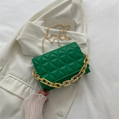 Solid Color Simple Chain Shoulder Bag - Fashionner