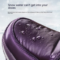 Thick Cotton Shoes Winter Fleece-lined Warm Women's Mid-calf Lightweight Non-slip Snow Boots - Fashionner