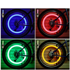 Neon Lights Tyre Wheel Valve Cap Light LED Car Tire Valve Caps Air Cover Tire Rim Valve Wheel Stem Cap Bike Light - Fashionner