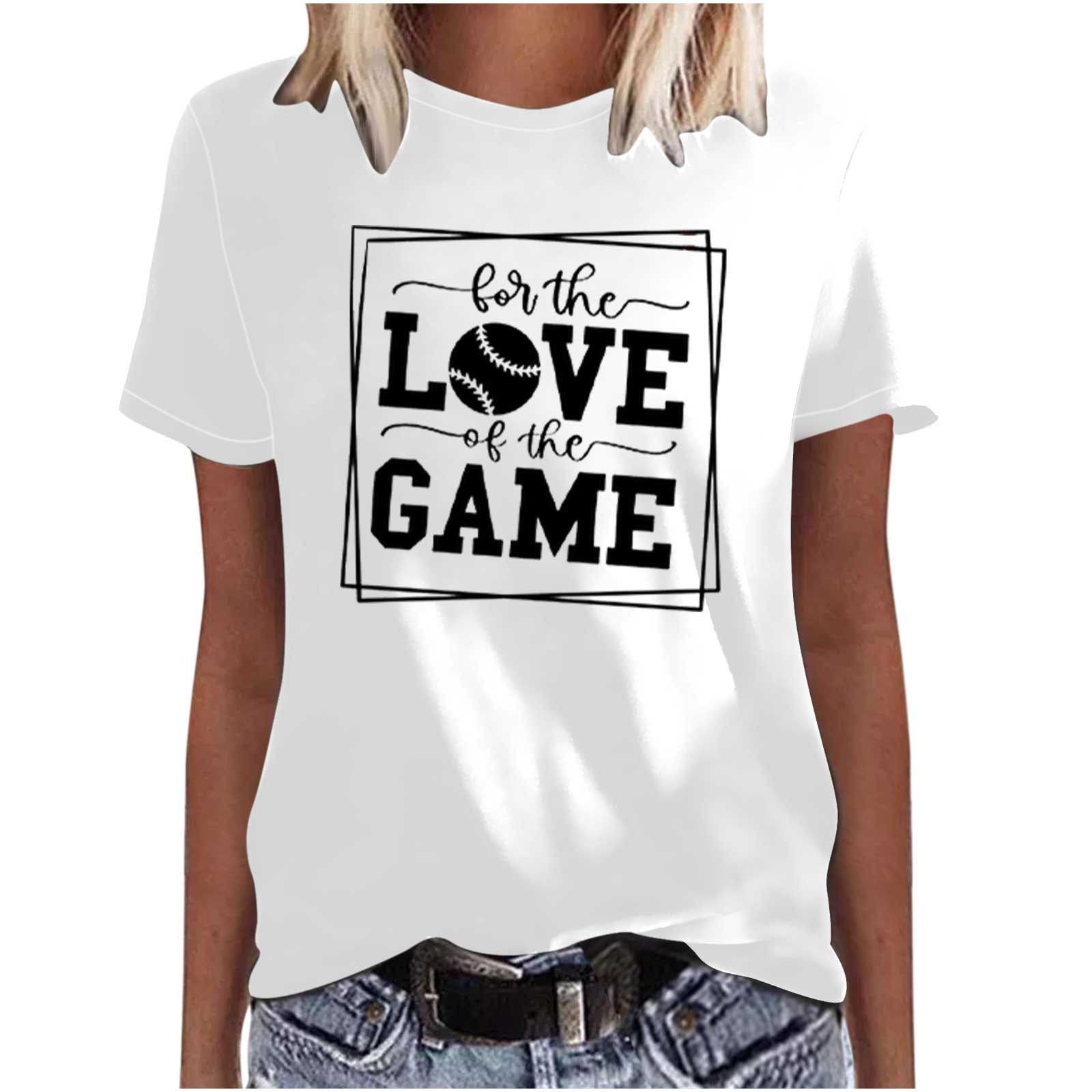 Mother's Day Baseball Women's Various Styles Loose-fitting Pullover Round-neck Short-sleeved T-shirt - Fashionner