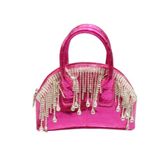 One-shoulder Crossbody Glossy Diamond Tassel Handbags - Fashionner