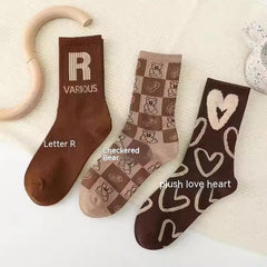 Feather Yarn Plush Bear Socks For Women - Fashionner